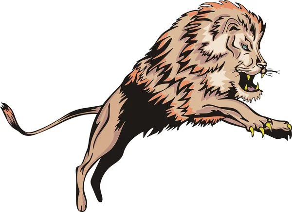 Sprunghafter Löwe — Stockvektor