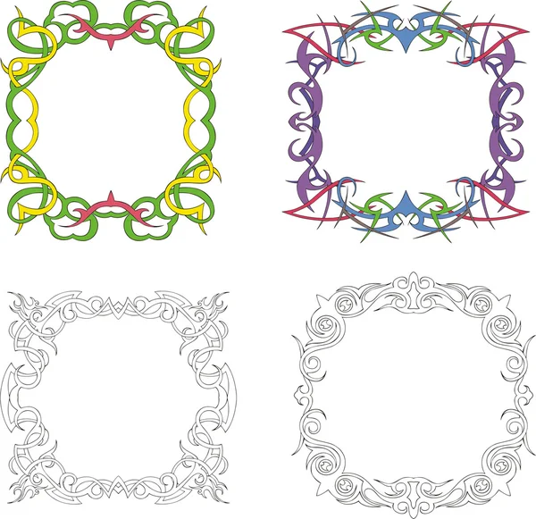Vierkante decoratie frames — Stockvector