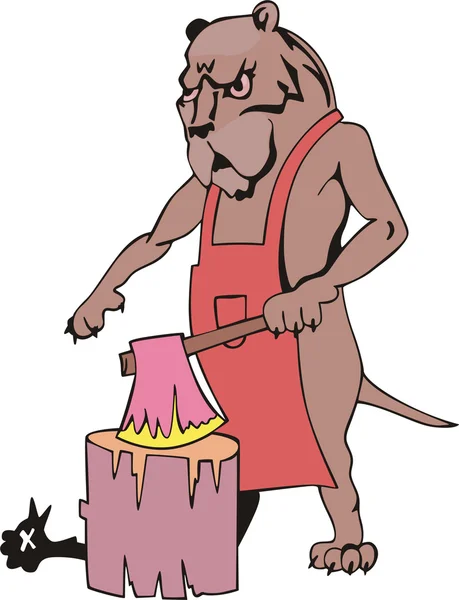 Dog butcher cartoon — Stock Vector