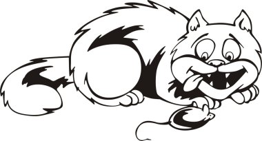 Cat & Mouse Cartoon clipart