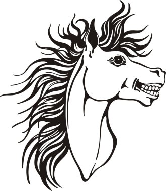 Horse head design clipart