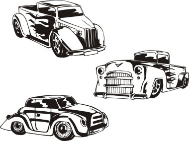 Hot Rod Designs with Flames clipart