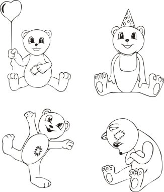Teddy Bear Sketches clipart
