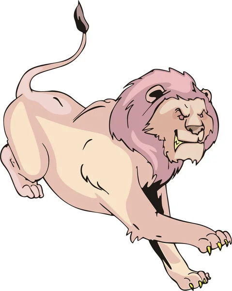 Agresivní běžící lev — Stockový vektor