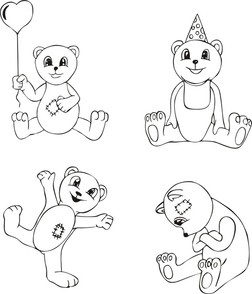 Teddy Bear Sketches — Stock Vector