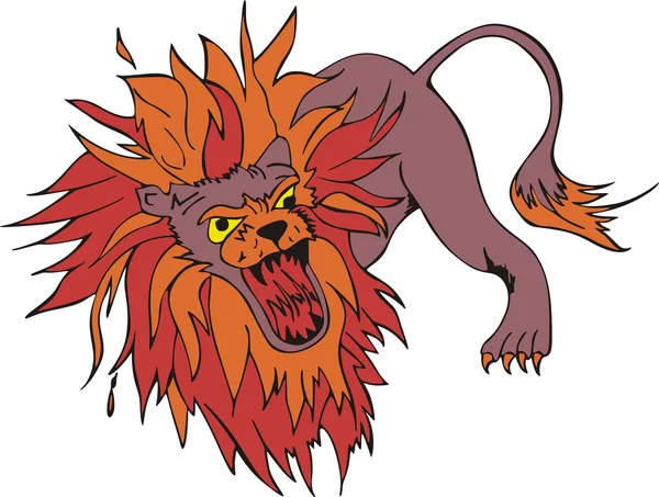 Mad лев — стоковий вектор