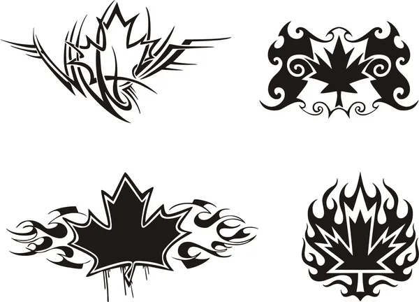 Maple Leaf Flames — Stock Vector