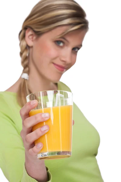 Hälsosam livsstil-serien - glas apelsinjuice — Stockfoto