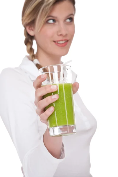 Serie estilo de vida saludable - Vaso de jugo de kiwi — Foto de Stock
