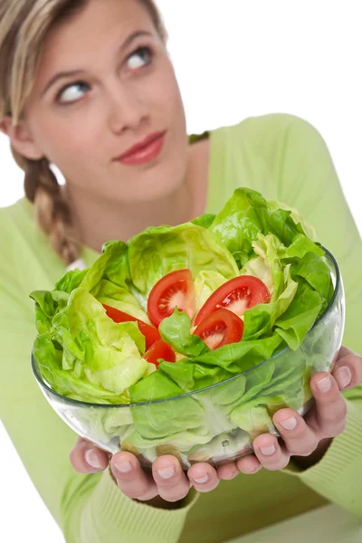 Serie estilo de vida saludable - Lechuga con tomates —  Fotos de Stock