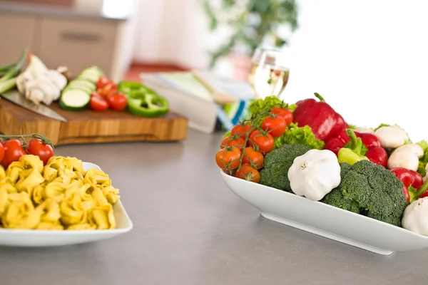 Italian Food Pasta Tomato Vegetable Ingredients Cooking — Stock Photo, Image