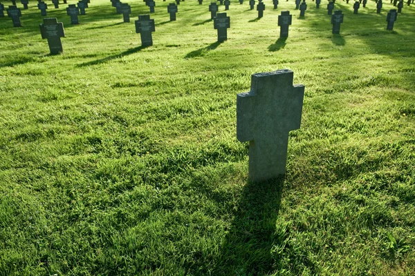 Cemetery Grass Sunset Long Shadows — Stock Photo, Image