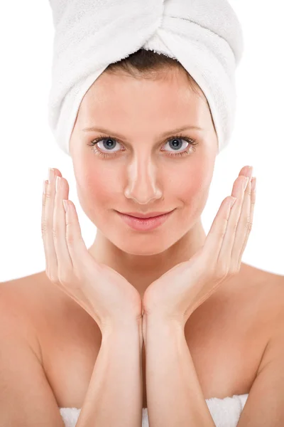 Body care - beautiful woman with towel — Stock Photo, Image