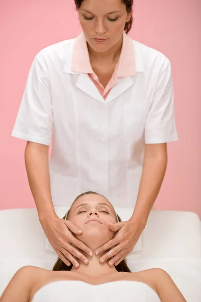 Body Care Woman Facial Massage Day Spa — Stock Photo, Image