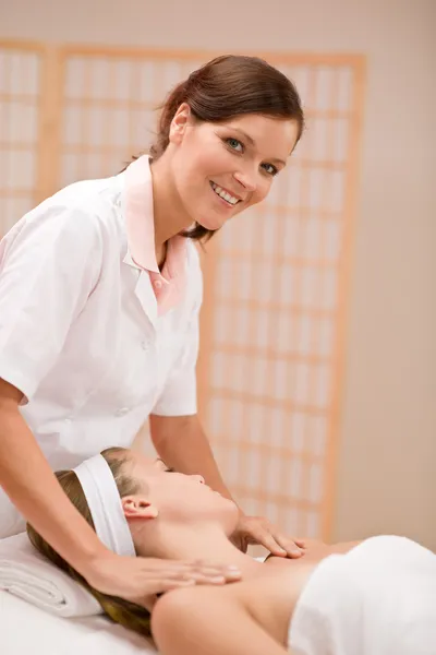 Wellness body care - woman at massage — Stock Photo, Image