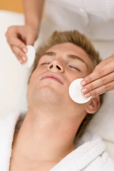 Manliga Kosmetika Rengöring Ansiktsbehandling Luxury Spa — Stockfoto