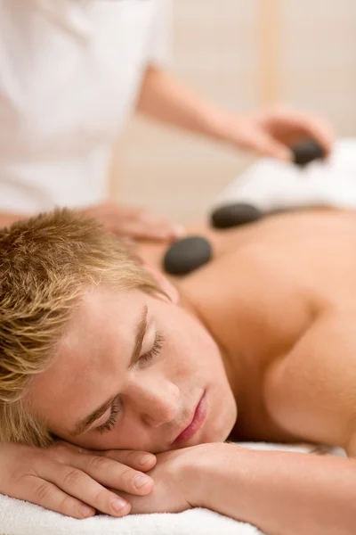 Terapia Lastone Uomo Massaggio Lusso Nel Centro Benessere — Foto Stock