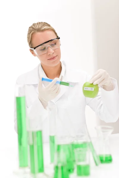Ingegneria Genetica Scienziati Laboratorio Esperimento Test Sugli Ogm — Foto Stock