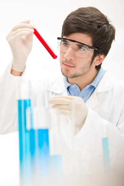 流感病毒实验-实验室里的科学家 — 图库照片