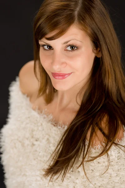 Atraktivní hispánský modelka v vlněné svetry — Stock fotografie