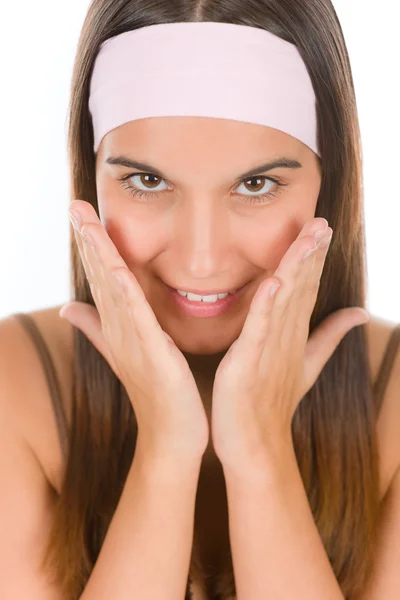 Teenager problem skin care - young woman — Stock Photo, Image