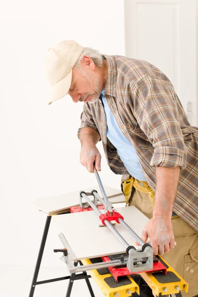 Home Improvement Handyman Cut Tile Cutter — Stock Photo, Image