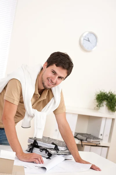 Successful architect man working at office — Stock Photo, Image