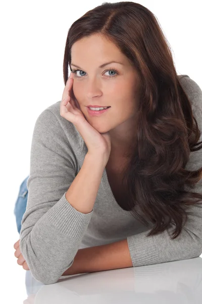 Portrait of beautiful happy brown hair woman Stock Picture
