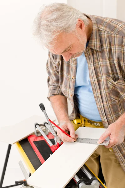 Home Improvement Handyman Cut Tile Cutter Stock Picture