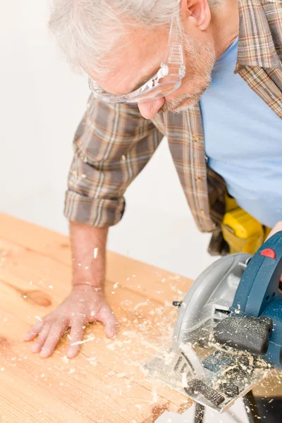 Home Improvement Handyman Cut Wood Jigsaw Workshop Stock Picture