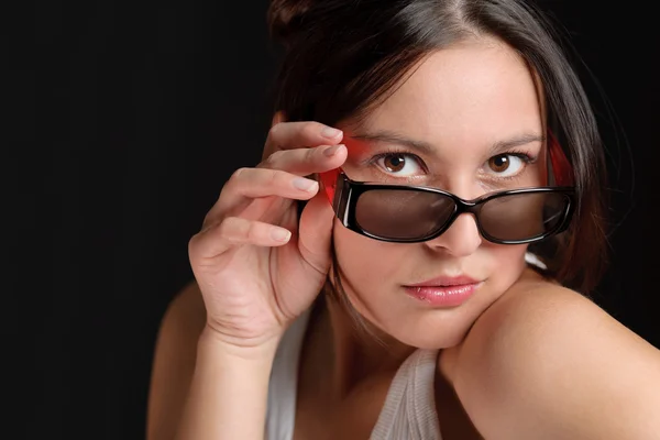 Designer glasses - sportive trendy woman fashion — Stock Photo, Image