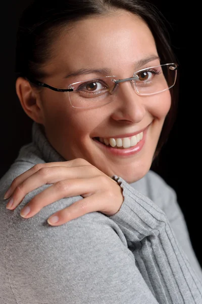 Tasarımcı gözlük - başarılı kadın mimar — Stok fotoğraf