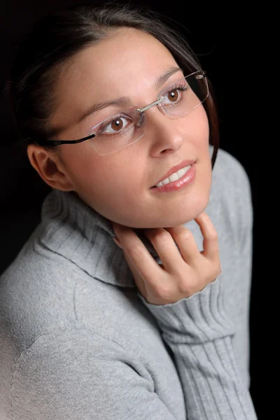 Tasarımcı gözlük - başarılı kadın mimar — Stok fotoğraf