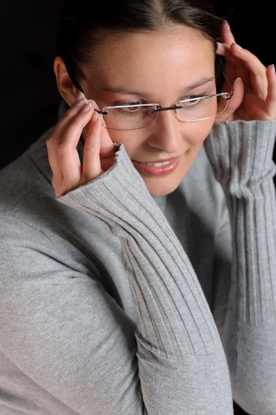 Óculos de designer - mulher arquiteta de sucesso — Fotografia de Stock