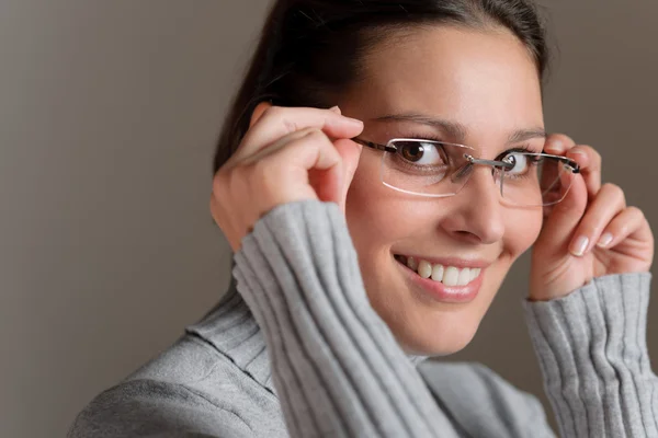 Óculos de designer - mulher arquiteta de sucesso — Fotografia de Stock