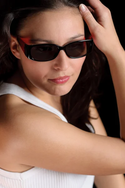 Designer glasses - sportive trendy woman fashion Royalty Free Stock Images