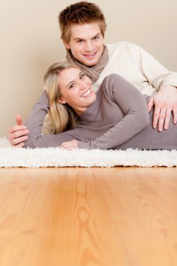 Couple in love - happy relax at home clipart