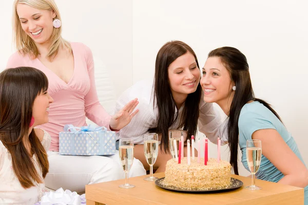 Birthday party - woman getting present, celebrating — Stock Photo, Image