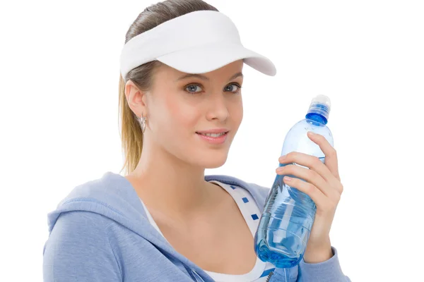 Sport - junge frau fitness outfit wasserflasche — Stockfoto