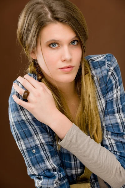 Manken - genç kadın country stili — Stok fotoğraf