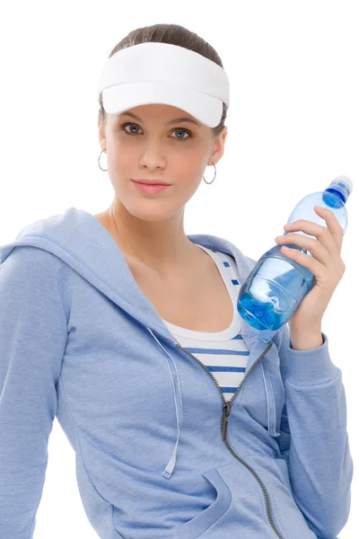 Sport - fiatal nő fitnesz felszerelés vizes palack 로열티 프리 스톡 사진