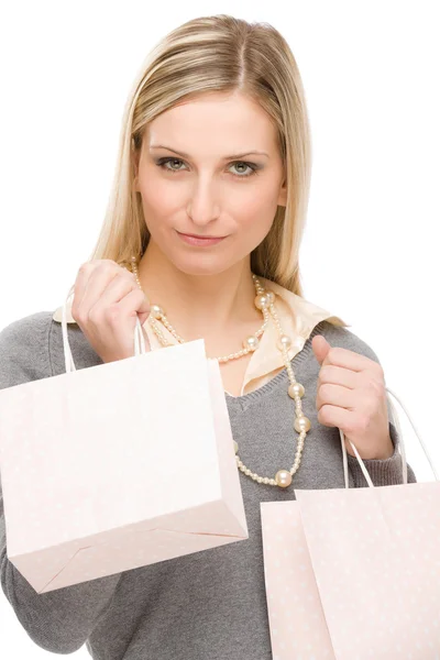 Zakupy kobieta moda szczęśliwy torba — Zdjęcie stockowe