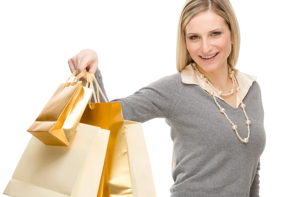 Mujer de compras moda bolsa feliz —  Fotos de Stock