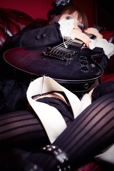 Gothic Guitar Queen — Stock Photo, Image
