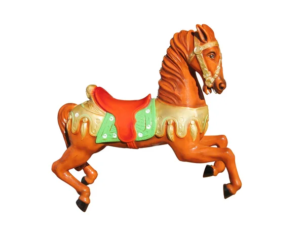 Karusell Orange Häst Royaltyfria Stockfoton