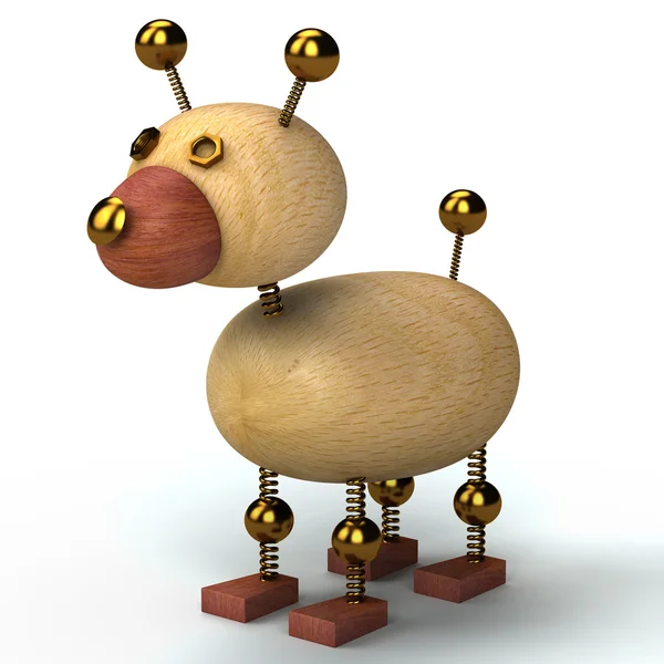 Wood dog 3d rendered — Stock Photo, Image