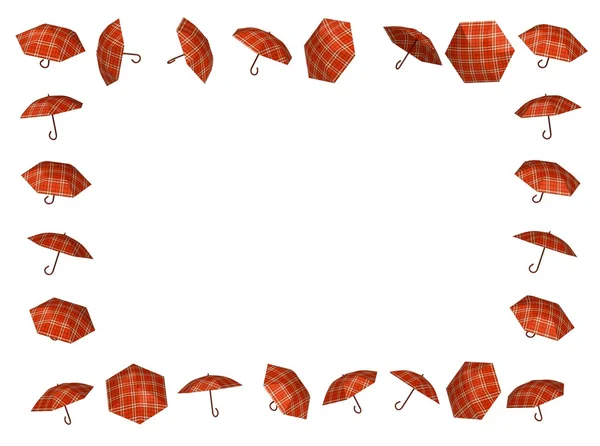 Paraguas rojo marco de fotos 3d renderizado —  Fotos de Stock