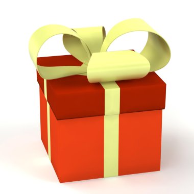 Gift box over white background clipart