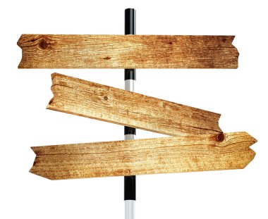 Wooden signpost 3d rendered clipart