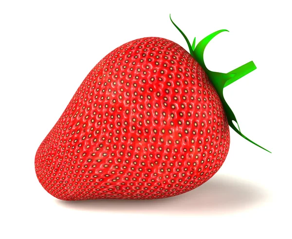 Large Strawberry Isolated White Rendered — Stock Photo, Image